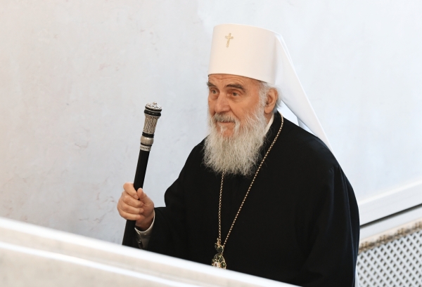 Патриарх Сербский Ириней перед началом встречи с патриархом Московским и всея Руси Кириллом в Москве