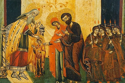 Введение Пресвятой богородицы во храм, икона, 16 в.