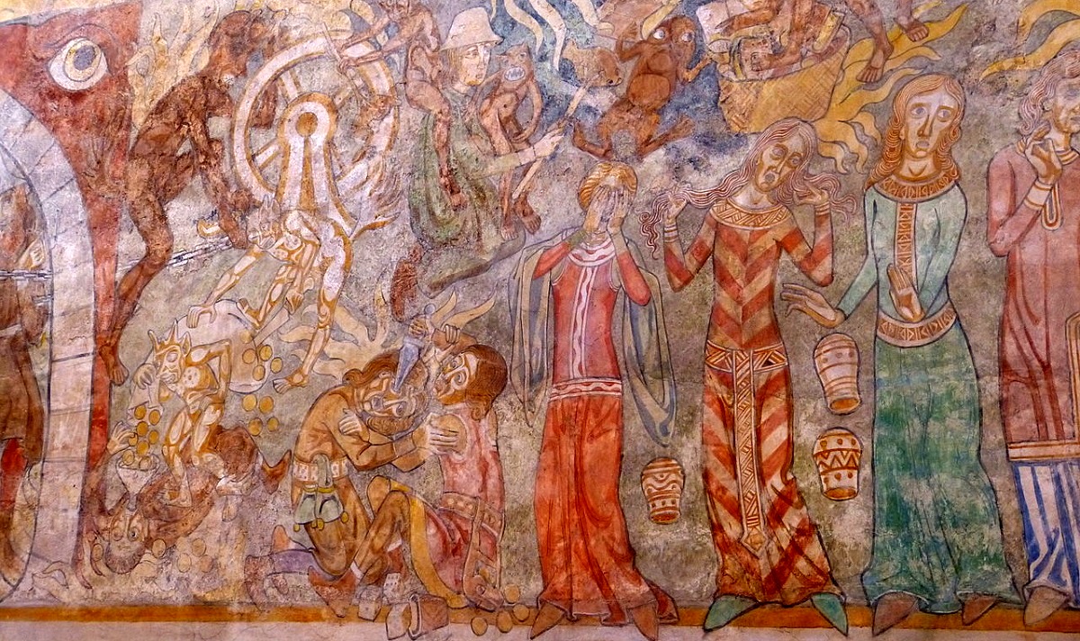 Фреска со сценами из ада. Церковь святой Марии, Берген-на-Рюгене, Германия