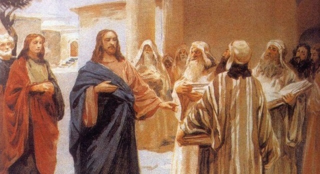 Клавдий Лебедев «Иисус беседует с фарисеями»