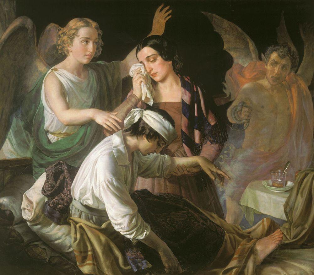 Алексей Тыранов «Ангел, попирающий злого духа в борьбе за душу»