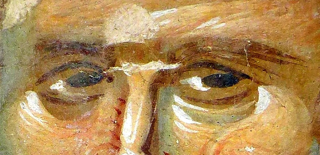Иларион Великий. Фреска церкви Святого Георгия в Старо Нагоричино, Македония. Фрагмент.