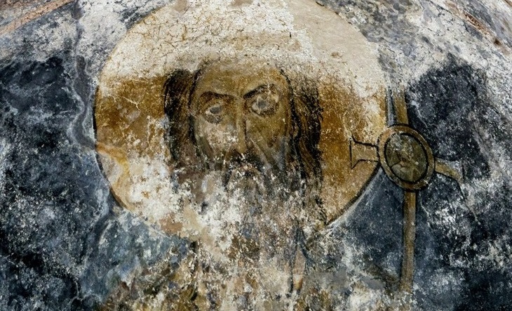 Святой Пророк, Предтеча и Креститель Господень Иоанн. Фреска собора Святой Софии в Охриде, Македония. XI век