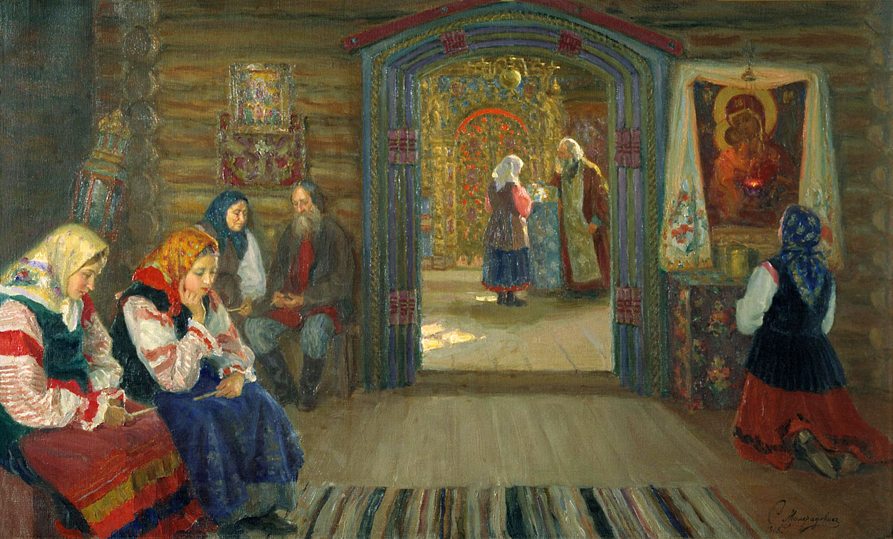С.Д. Милорадович «У исповеди», 1913 г.