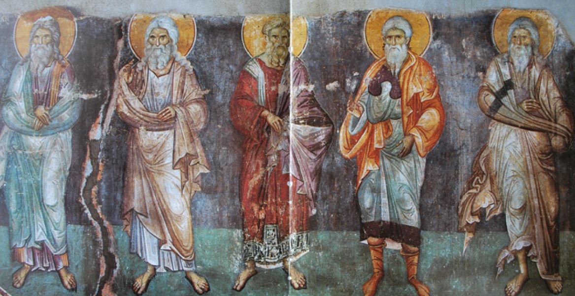 Праотцы. Фреска XIV в. Собор Протата, Карея, Афон