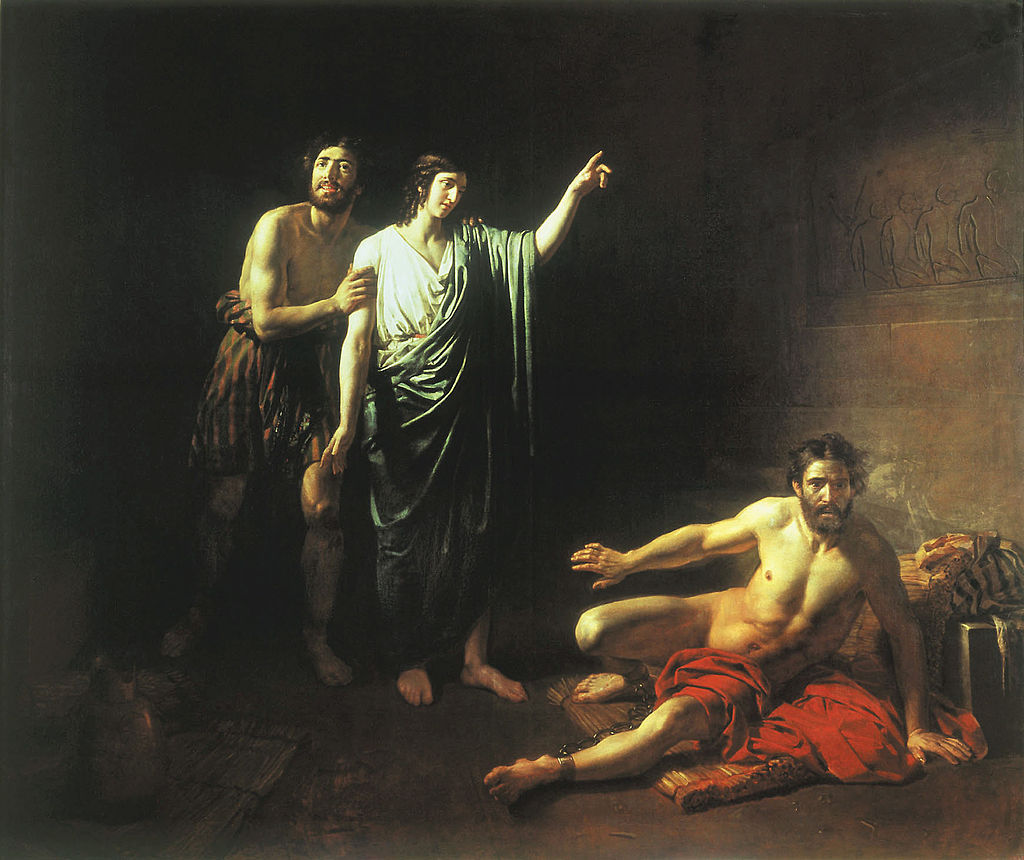 Александр Иванов «Иосиф, толкующий сны заключённым с ним в темнице виночерпию и хлебодару»