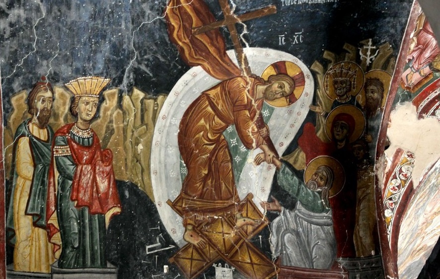 Воскресение Христово. Фреска церкви Святого Николая «тис стегис» («под крышей») на Кипре.