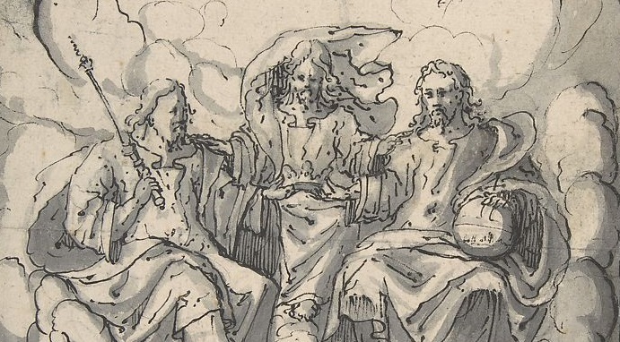 Святая Троица, рисунок неизвестного художника 16 в. 