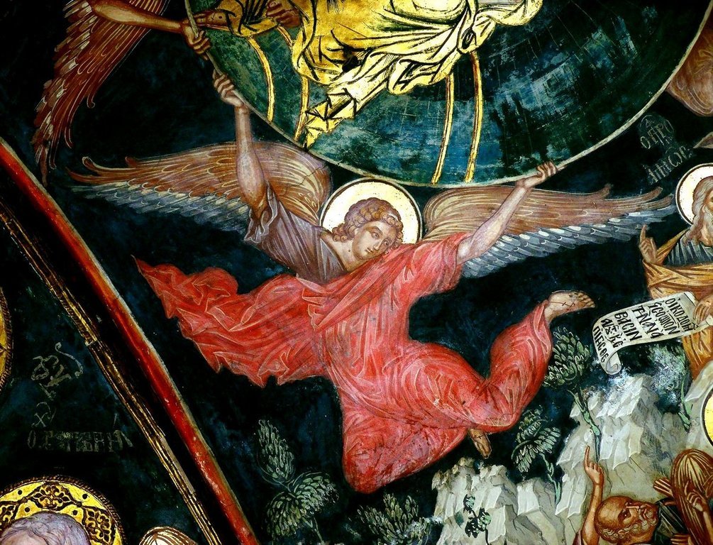 Вознесение Господне. Фреска монастыря Варлаама в Метеорах, Греция. XVI век