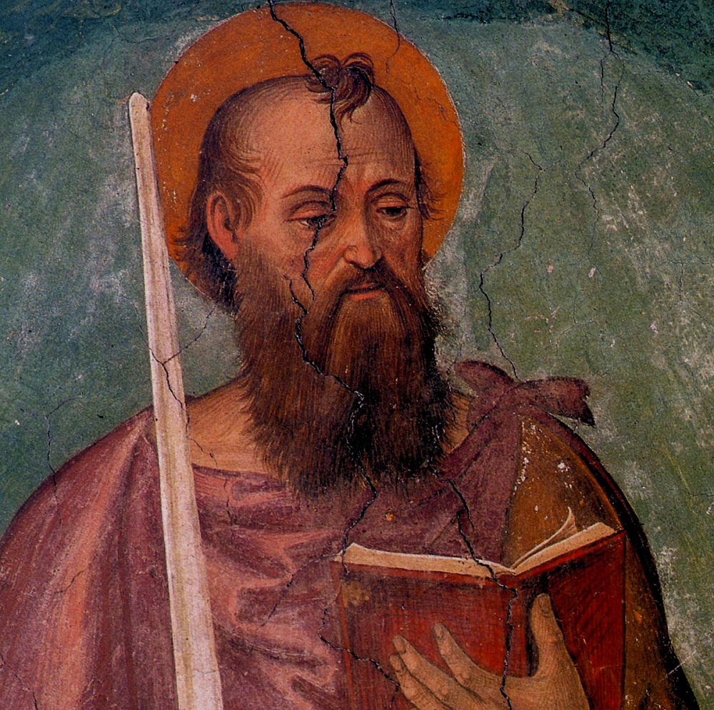 Апостол Павел. Фреска из папской базилики Святого Павла за городскими стенами, Рим
