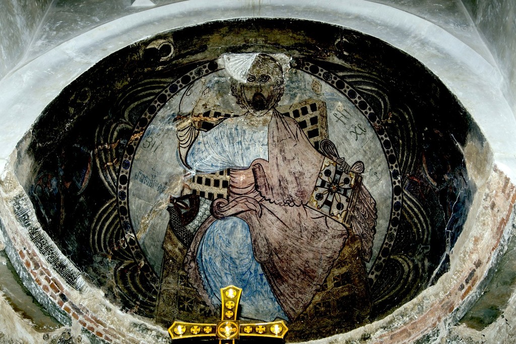 Господь Иисус Христос во славе. Фреска коптского Белого монастыря, Египет. 1123–1124 годы