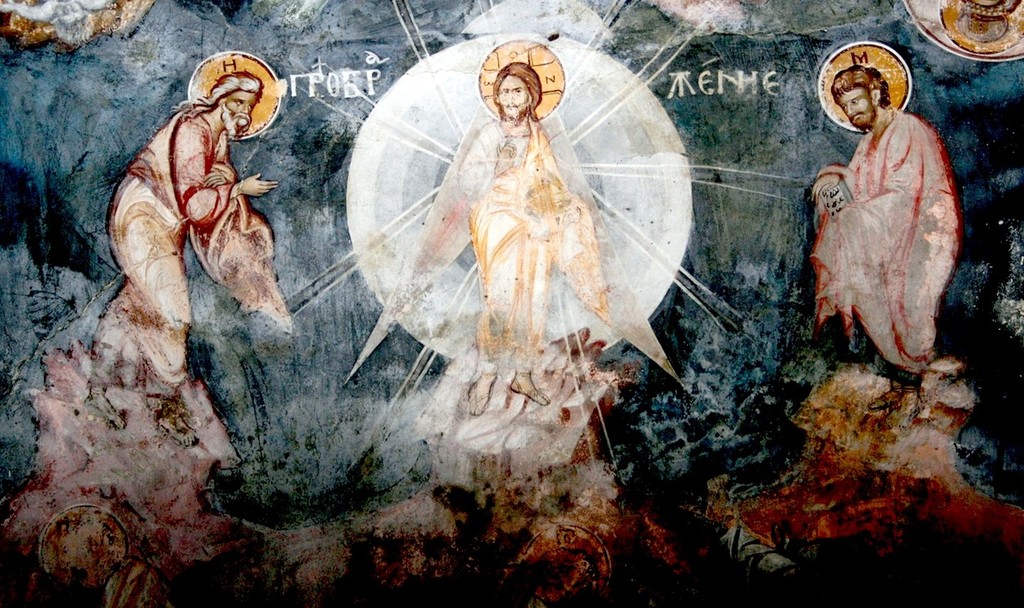 Преображение Господне. Фреска монастыря Святого Иоанна Богослова в Поганово, Сербия. Конец XV века.