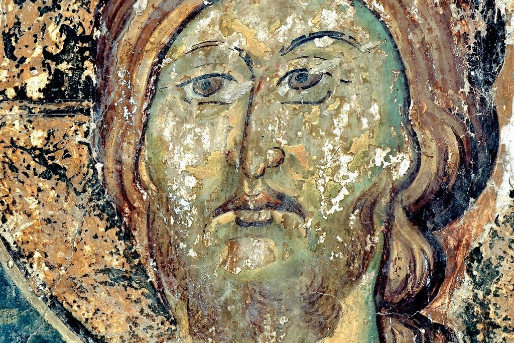 Деисис. Фреска монастыря Нова Павлица, Сербия. До 1389 года. Фрагмент