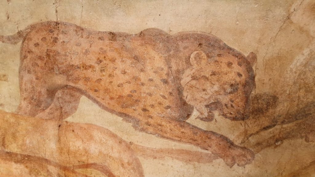 Фрагмент фрески в саду Casa dei Ceii в Помпеях 