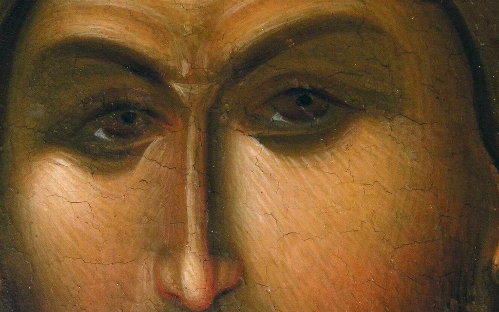 Христос Праведный Судия. Византийская икона, фрагмент