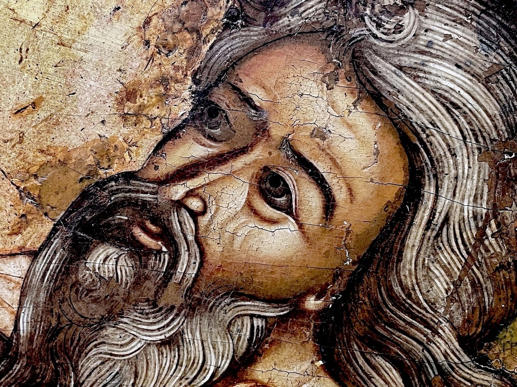 Святой Пророк Божий Илия в пустыне. Икона. Ярославль, конец XVII века. Фрагмент