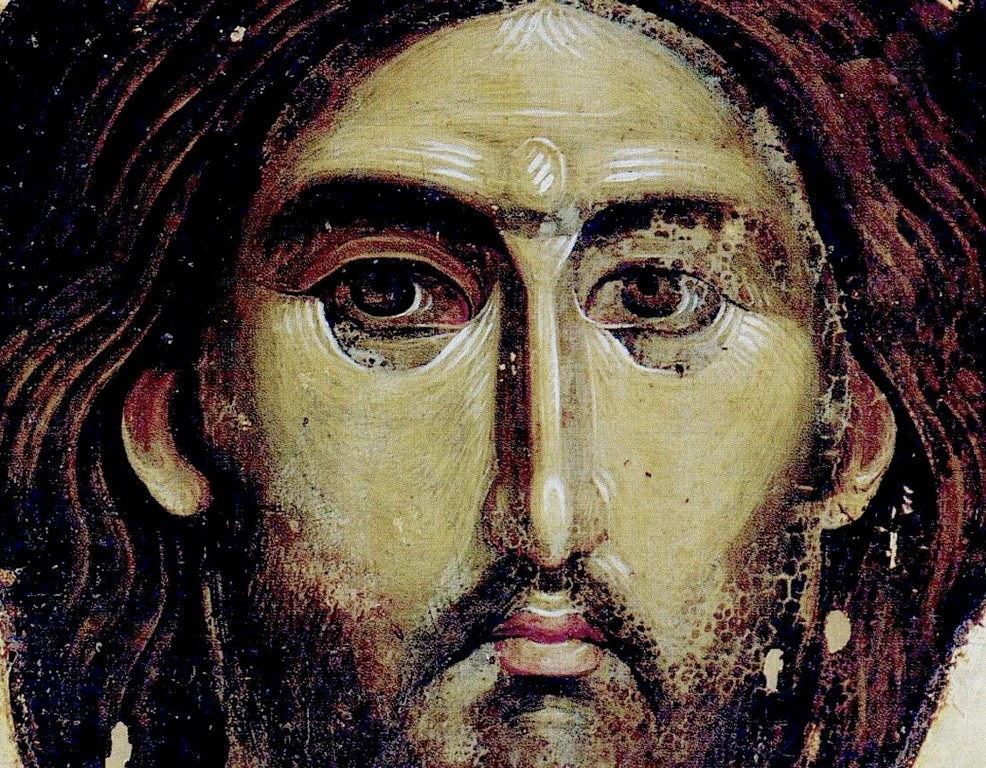 Христос Пантократор (Вседержитель). Икона. Византия, 1260-е годы. Монастырь Хиландар на Афоне. Фрагмент