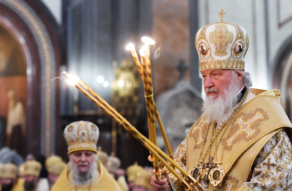 Патриарх Московский и всея Руси Кирилл проводит литургию в храме Христа Спасителя