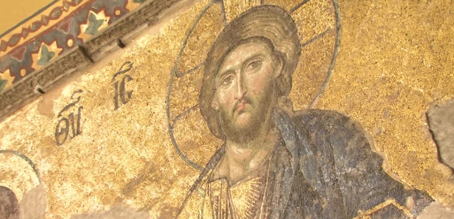 Мозаика Христос Пантократор. Южная галерея собора Святой Софии, Константинополь