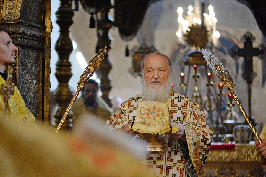 Патриаршее служение в праздник Собора Московских святых в Успенском соборе Московского Кремля