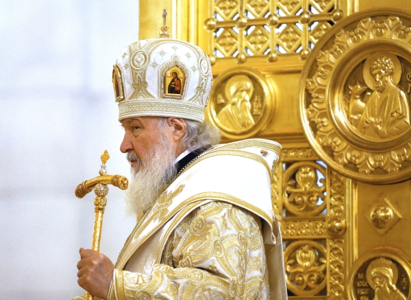 Патриарх Московский и всея Руси Кирилл во время Божественной литургии в Кафедральном соборе Христа Спасителя в Калининграде