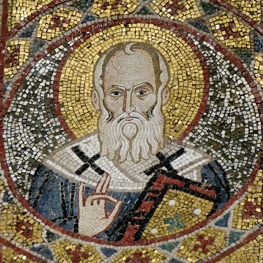 Григорий Богослов. Мозаика 12-го века в церкви Санта-Мария-дель-Аммиральо, Палермо