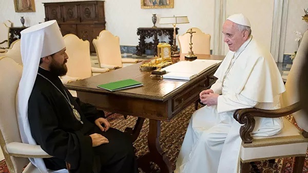 Встреча митрополита Волоколамского Илариона с Папой Римским Франциском