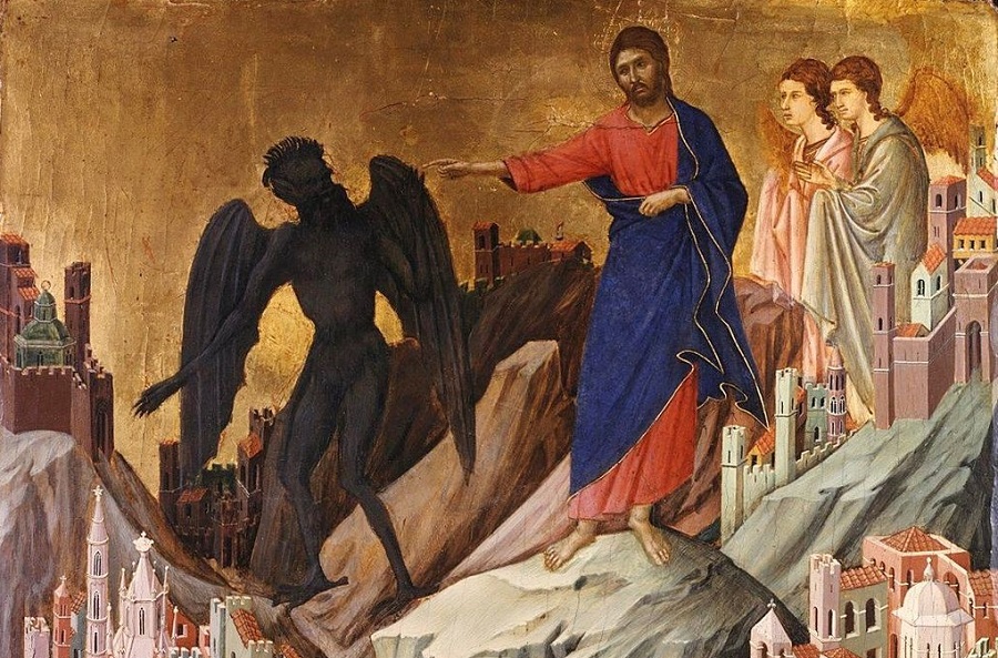 «Искушение Христа на горе» (фрагмент «Маэсты» Дуччо, 1308-1311 гг.)